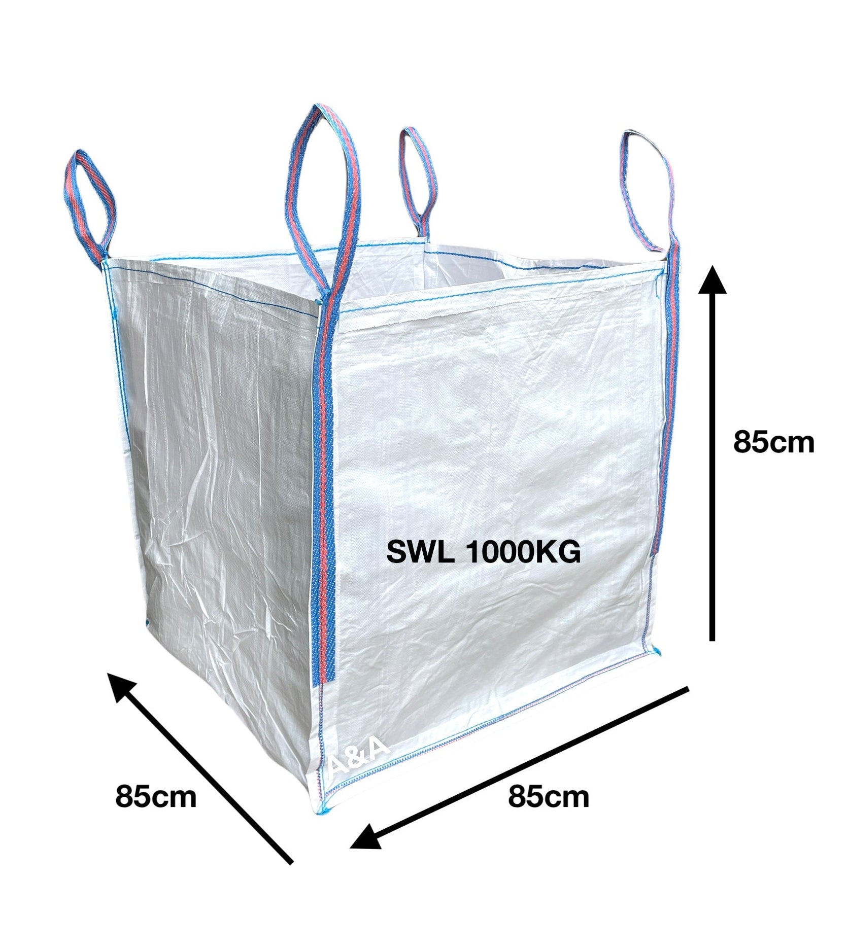 FIBC Bulk Builder Bag 85x85x85cm 1000kg Heavy Duty - A&A Supplies UK