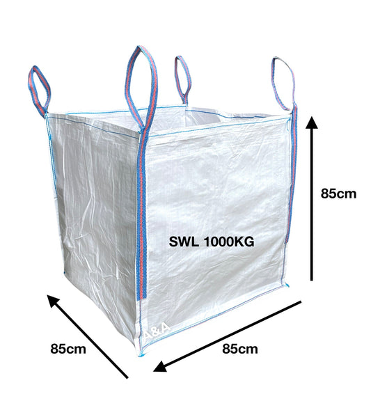 FIBC Bulk Builder Bag 85x85x85cm 1000kg Heavy Duty - A&A Supplies UK