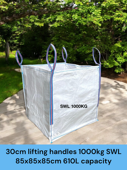 FIBC Bulk Builder Bag 85x85x85cm 1000kg Heavy Duty - A&A Supplies UK