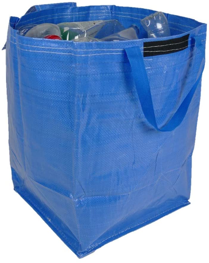 Green or Blue Recycling Bag 45x32x32cm 47L Heavy Duty with Top Flap - A&A Supplies UK