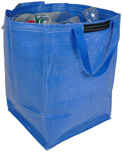 Green or Blue Recycling Bag 45x32x32cm 47L Heavy Duty with Top Flap - A&A Supplies UK